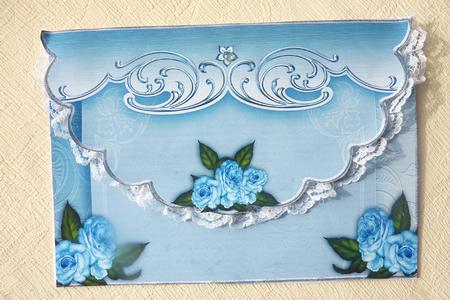 Blue Beauty Envelope Card Front by Rosina Walker