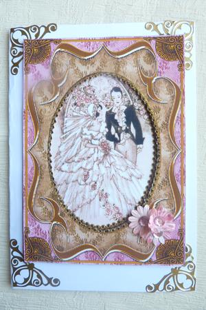 Vintage Happy Couple Bracket 7x5 Picture Card Front Frame by Rosina Walker