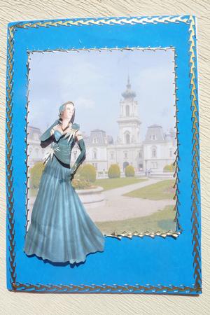 Art Deco Lady Rose (blue) Decoupage Sheet by Rosina Walker