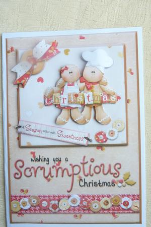 Wishing You a Scrumptious Christmas Card Front by Rosina Walker