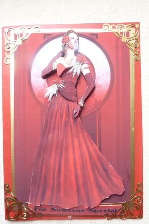Art Deco Lady Rose (red) by Rosina Walker