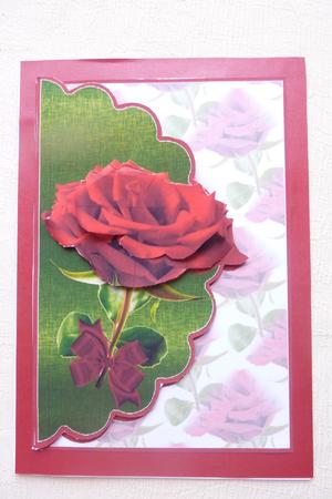 Romantic Red Rose Envelope Cardfront by Rosina Walker