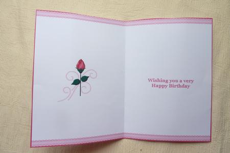 Pink Rose Cardmaking Insert by Rosina Walker