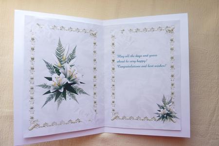 White Wedding Bouquet, with Bow A5 Insert by Rosina Walker