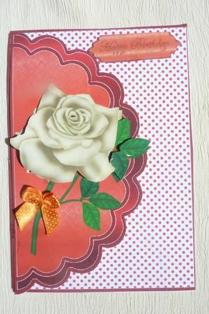 Delightful Cream Rose Envelope Cardfront by Rosina Walker