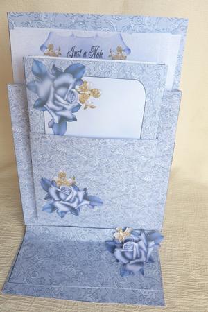 Blue Rose Stationery Easel by Rosina Walker