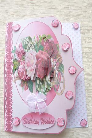 Vintage Roses in a Wheelbarrow Decoupage by Rosina Walker