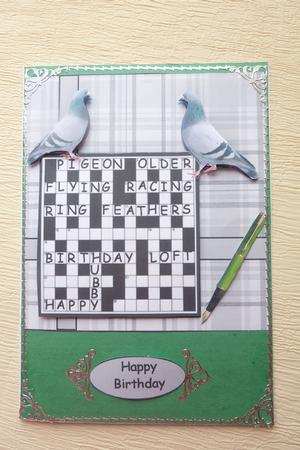 Hubby Birthday Crossword Pigeons by Rosina Walker