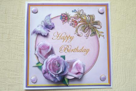 Pink and Lilac Roses Square Card by Rosina Walker