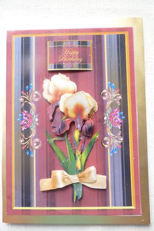 Gold and Red Iris Pair by Rosina Walker
