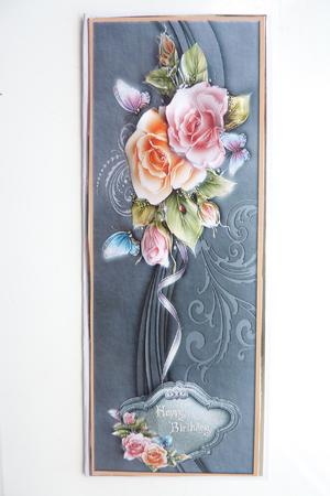 Rosy Butterfly Large Dl with Decoupage by Rosina Walker