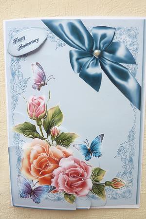 A5 Ribbon Bow and Roses by Rosina Walker