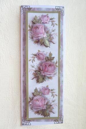 Vintage Rose Dl Card Front by Rosina Walker