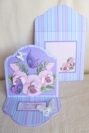 Pink Pansies 3D Easel Kit with Decoupage by Rosina Walker