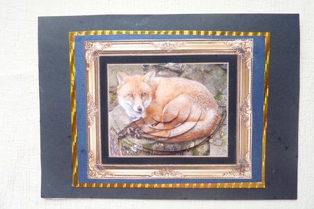 Fox in a Frame Topper with Oval Pyramage by Rosina Walker