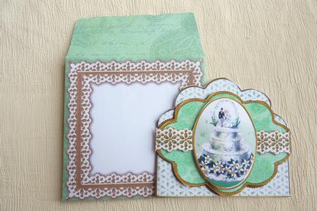 Mint Wedding Cake Anglaise Scalloped 3D Decoupage Card Kit by Rosina Walker