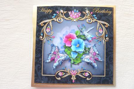 Jewelled Butterflies Birthday Card by Rosina Walker