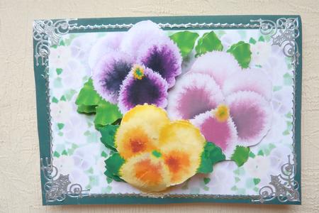 3 Pretty Pansies Card by Rosina Walker