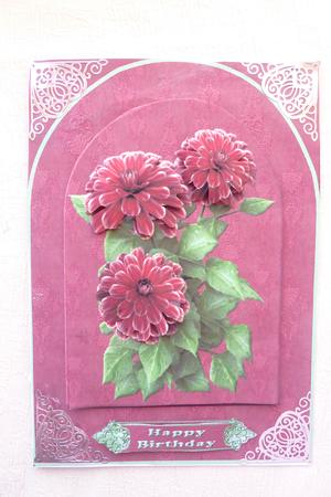 Pink and Mint Floral Arch with Decoupage by Rosina Walker