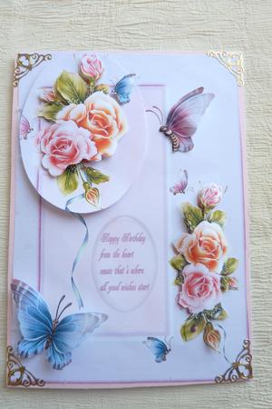 Butterflies and Roses A5 by Rosina Walker