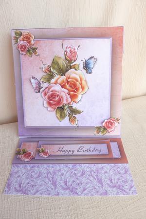 3D Roses Easel Card by Rosina Walker