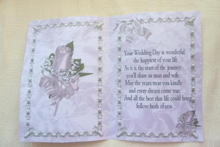 Pink Rose in Pearl Wedding Frame with Verse A5 by Rosina Walker