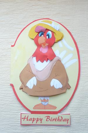 Mrs. Cluck Front & Back Birthday Card by Rosina Walker
