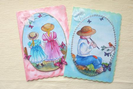 2 Cute Children Watercolour Toppers by Rosina Walker
