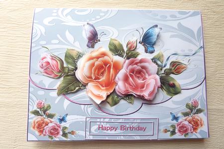 Beautiful Roses and Butterflies Envelope Front by Rosina Walker