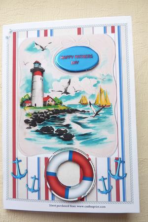 Vintage Lighthouse Fathers Day Card A4 by Rosina Walker