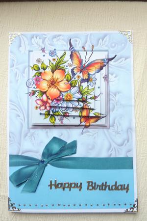 Floral Butterfly Pyramage Card by Rosina Walker