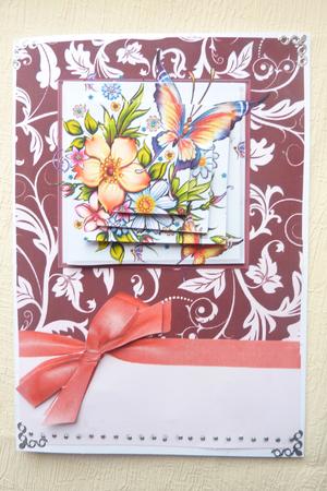 Floral Butterfly Pyramage Card by Rosina Walker