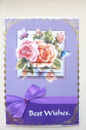 Floral Butterfly Rose Pyramage Card by Rosina Walker