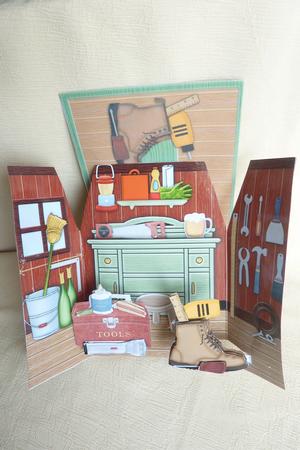 Gatefold Pop Up - the DIY Tool Shed by Rosina Walker