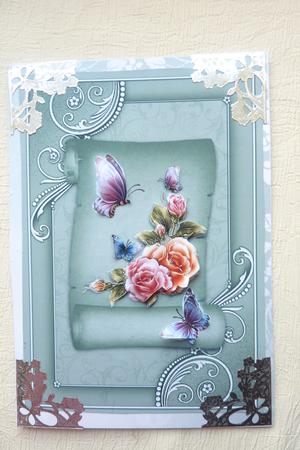 Roses and Butterflies Card Fronts by Rosina Walker