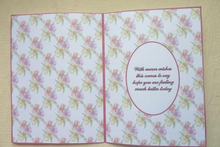 Mixed Florals Insert with Get Well Verse by Rosina Walker