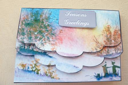 Christmas Scene Faux Envelope by Rosina Walker