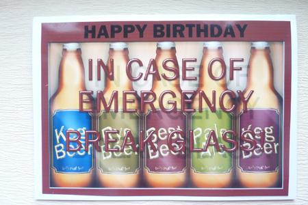 A4 Beer Emergency Fun Novelty Card Topper by Rosina Walker