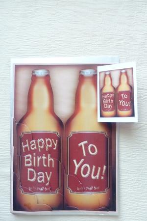 A5 Birthday Beer Gift Set Scallop Corner Side Stacker by Rosina Walker