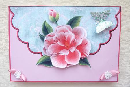 Hibiscus Envelope Card by Rosina Walker
