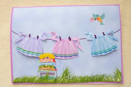 Hang the Housework! Quick Card with Decoupage by Rosina Walker