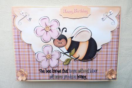 Sunny Bee Envelope Card with Tag by Rosina Walker