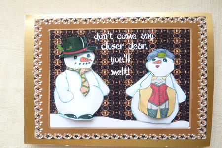 Funny Naughty Mrs & Mrs Snowman by Rosina Walker