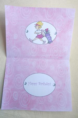 Milly Plays Golf for Her Birthday Insert by Rosina Walker