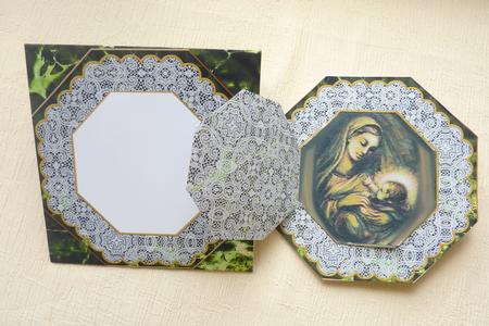 Mother Mary Octagon Lace 3D Locket Card Kit by Rosina Walker