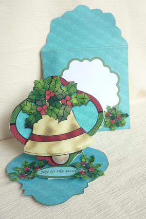Stained Glass Bell Bracket Shaped Easel Card Kit by Rosina Walker