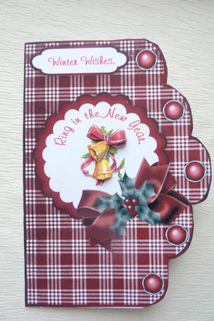Christmas Plaids in Red - Scallop Edge Card Bases by Rosina Walker