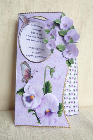 Butterfly and Pansies by Rosina Walker