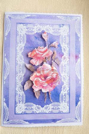 Pink Roses and Lace Step by Step Decoupage by Rosina Walker