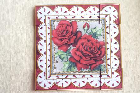 Red Roses Anglaise 8in Picture Topper Sheet by Rosina Walker